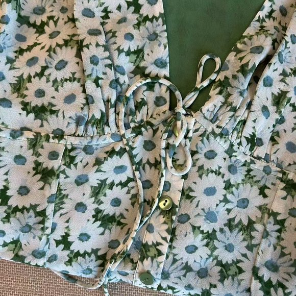 Reformation Mint Green Floral Midi Dress - Picture 10 of 13